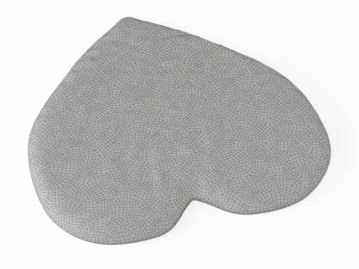 Sheepskin Heart Shaped Carpet Fur 3D model