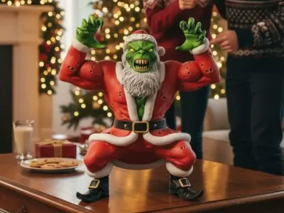 the grinch santa claus swole body figure 3D print model