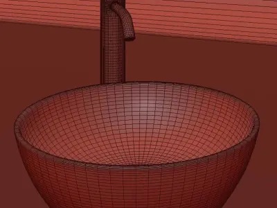 black bathroom sink 3D model