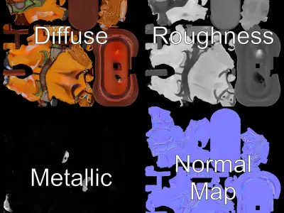 Classic Carousel Horse Model Pack with Ornate Detailing Low-poly 3D model