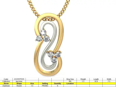 Solitaire Women Pendant 3dm STL OBJ FBX Renders Details 3D print model 59
