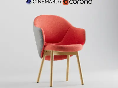 Albu Armchair By Ton C4D and Corona Renderer 3D model