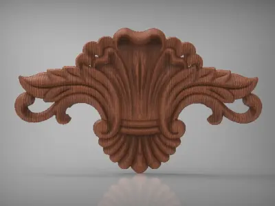 Floral Wood Carving for Furniture - 6 3D model