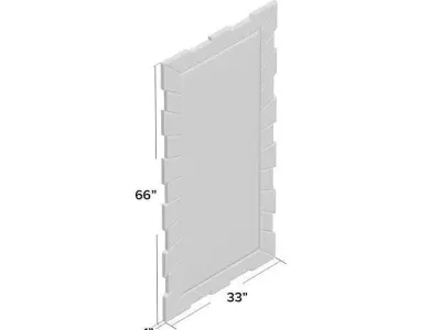 Rectangle Wood Wall Mirror 3D model purchase