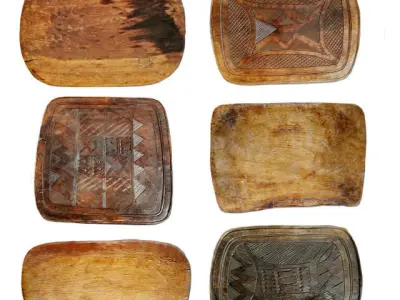 Tribal Wood Decor 3 3D model