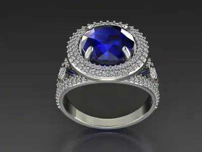  Beautiful ring with diamonds 3D print model