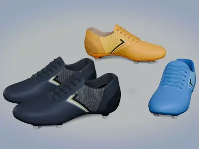Generic Football Soccer Cleats Shoes -- Optimized for Animation Low-poly 3D model