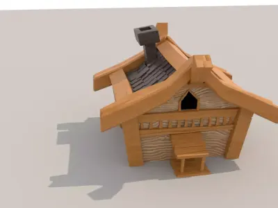 Small Wooden Forest Hut Free low-poly 3D model