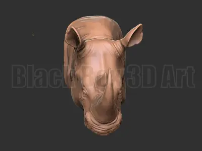 3d model Wall Rhino Head decoration statue 3D print model
