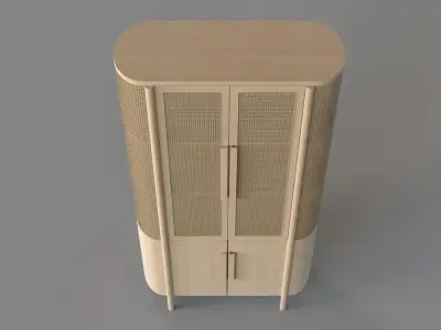 Fields Natural Storage Cabinet 3D model