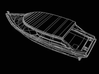 Yacht Low-poly Model Free low-poly 3D model