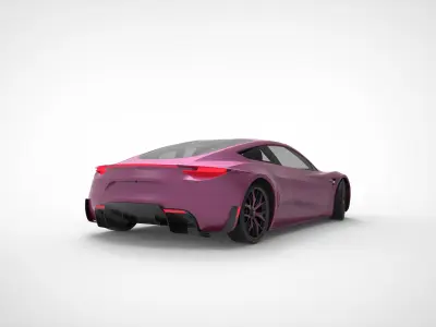Tesla Roadster 2020 pink Low-poly 3D model