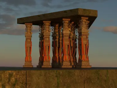 Indian style Piller 3D model