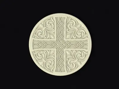 Central decor ornament for furniture 3D model 612