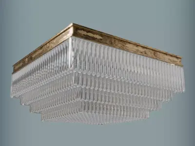 Crystal Square Ceiling Chandelier 3D model