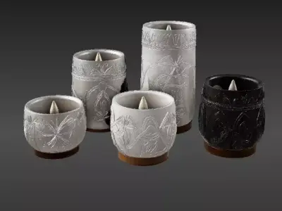 Candle Holder Diffuser Set 3D Model Modern Home Decor Low-poly 3D model