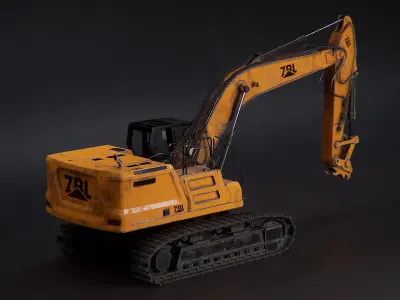 ZBL Exacavator v2 - Unreal Engine Project Low-poly 3D model