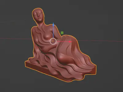 Silhouette Rest  Minimalist Lying Woman Sculpture 3D print model