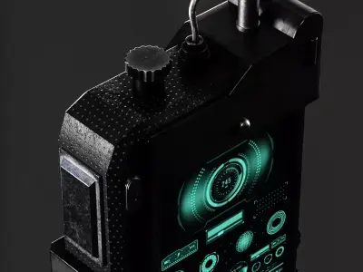 Sci Fi Walkie Talkie Low Poly Game Asset  PBR Textured Low-poly 3D model