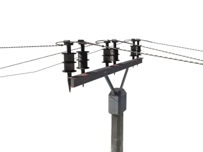 Electricity Pole 20 Low-poly 3D model