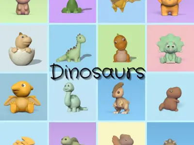 Dinosaur bird flying in air 3D Model Collection