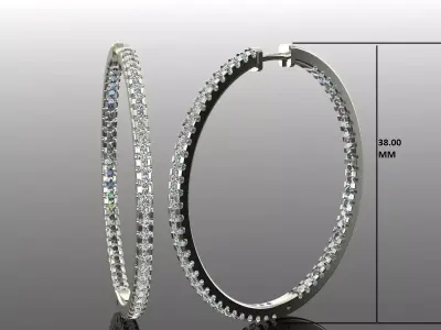 Women Diamond Earrings 3D print model 8