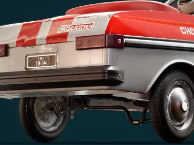 Pedal retro weathered  car automotive az9 Low-poly 3D model