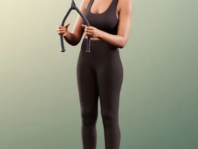 Micaela 11406 - Athletic Black Woman Making Sport Low-poly 3D model