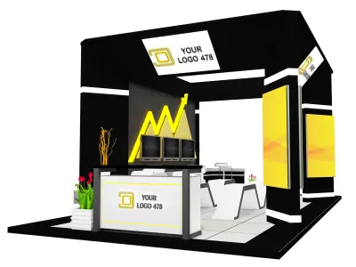  Booth Exhibition Stand a593a  3D model