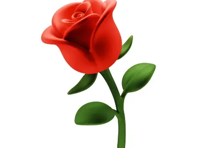 Rose 3D Icon Low-poly 3D model