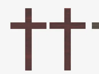 Wooden Cross Collection Low-poly 3D model