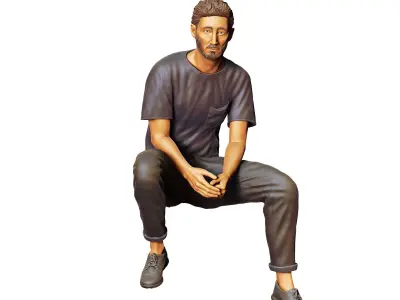 N1 a man sitting on a car 3D print model