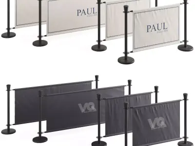 Cafe Barrier Modular Set Vol 2 3D model