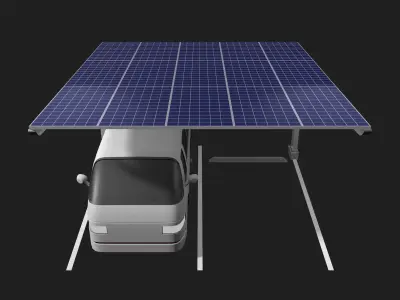 Solar carport 25U03 3D model