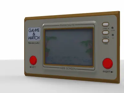 Parachutes Game and Watch Low-poly 3D model