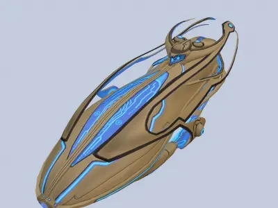 Spaceship CAR Low-poly 3D model