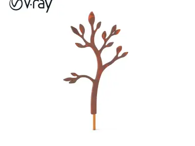 Rustic Metal Tree Silhouette Model Pack Low-poly 3D model