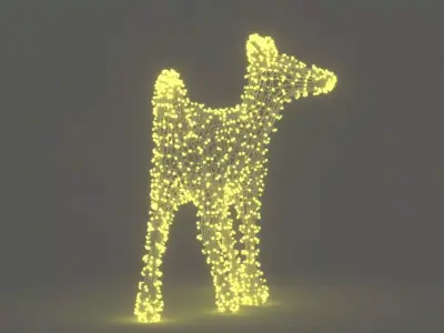 Christmas Decoration Led Reindeer Calf 3D model
