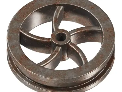 Rusty Steel Flywheel 3D model