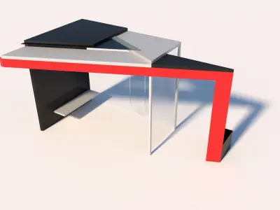 Bus Stop Low-poly 3D model