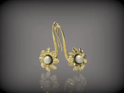 EARRINGS WITH PEARL N - 237 3D print model