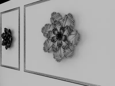 Decorative Metal stainless plants with gold   M 20 3D model