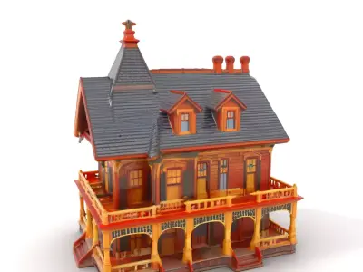Victorian Mansion model pack Low-poly 3D model