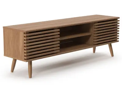 Wooden Sideboard v4 Low-poly 3D model