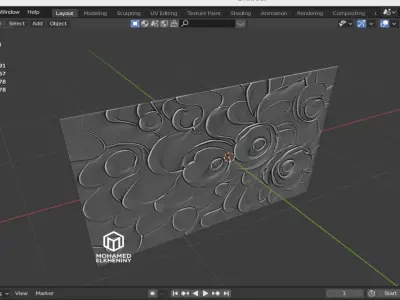 modern panel wall decor set wall relief mural CNC 110 3D model