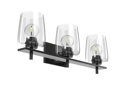 Calais Collection Three-Light Matte Black 3D model