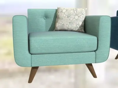 Sofa-armchair modern living room furniture sets 3D model