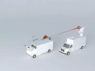 chase truck with laser Free 3D model
