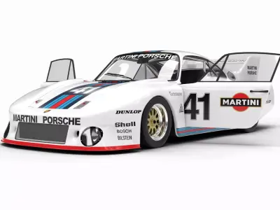 Porsche 935 77 1977 Martini Racing 3d model HQ interior 3D model