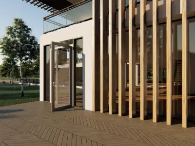 Villa house Low-poly 3D model